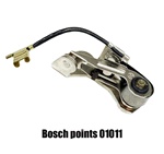01001 01006 01009 01013 01011 01003 01030 Original Bosch points for stock VW Volkswagen Bug, Super Beetle, Karmann Ghia, Bus, Type 3 and Thing. These will also fit Bosch 009 and 010 distributors.