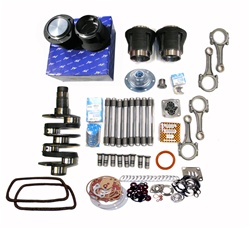 90.5 X 84 Engine Rebuild Kit 2161cc for VW Volkswagen includes,90.5 Mahle graphite coated forged pistons and cylinders, rings, wrist pins, clips, a made in USA 84mm DMS (Demello Machine Shop) stroker crankshaft, that is made from a German forged crank, th