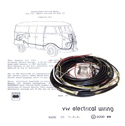 Wiring works, Wiringworks VW Bug replacement wiring harness wire Volkswagen bus karmann ghia beetle super This is a high quality made in USA exact reproduction of the original German VW wiring harness. This kit includes the main harness, front harness s