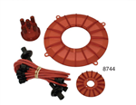 Colored engine trim kits for VW Volkswagen buggy, sandrails, bajas and sand cars motors. ENGINE TRIM KIT - COLORS This Kit includes Distributor Cap, Copper Core Spark Plug Wire Set, Finned Pulley Cover and Finned Backing Plate Cover. 8743 Engine Trim Kit,