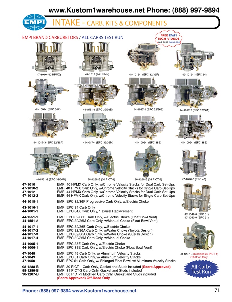 Empi 43-5396 Pump Jet Each Empi EPC Carburetors 0.65 For Weber 32/36 DGV 