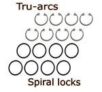 4068, 4069, 4470, 4071, 4072, 4073, 4074, 4075 Tru-arc and spiral locks for VW Volkswagen engines. Tru arcs and spiral locks are use to replace stock style wrist pin keepers. Stock style retainers clips can break and get pounded into the cylinder wall by