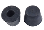 Urethane and stock suspension bump stops for VW Volkswagen.bump stop options: 111401273 Stock replacement front rubber snubber Link Pin, Pair, 16-5109-0 Urethane Front Snubber Link pin, Pr., B658600 Bugpack Urethane Front Snubber Link pin, Pr., 311501191